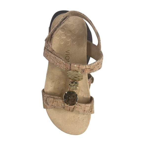 Vionic Womens Rest Farra Cork Sandals With Gold Accent Discs Size 8W - Picture 5 of 10